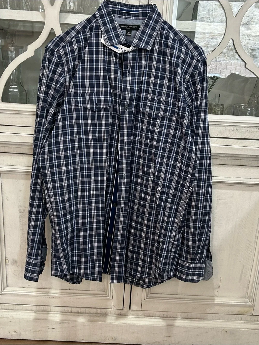Banana Republic Slim Fit Plaid Button-Down Shirt – Men’s M NWOT